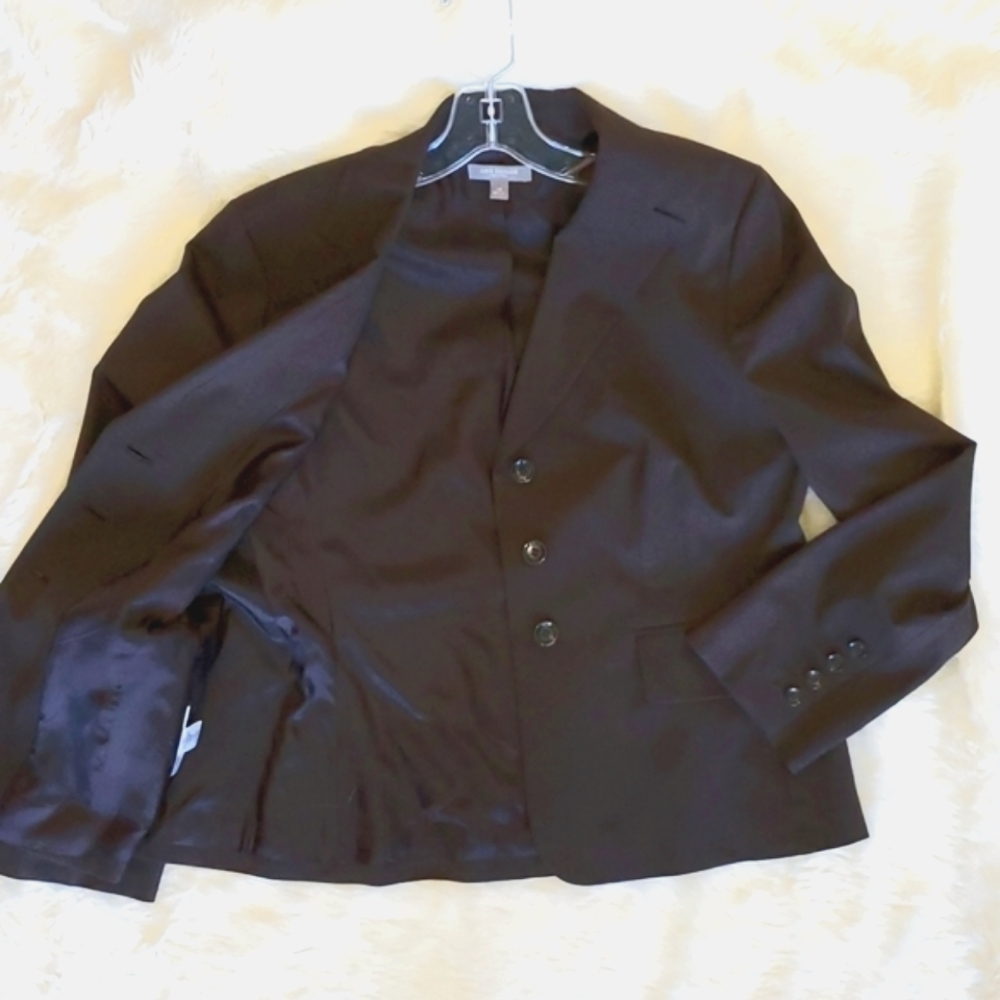 Ann Taylor brown lightweight wool suit jacket